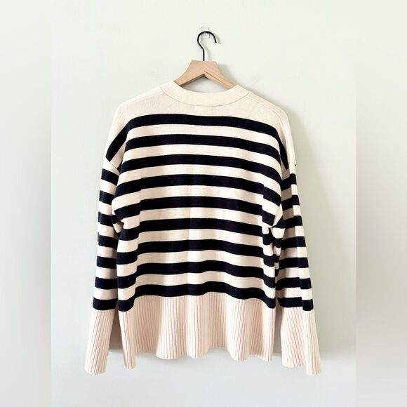 Entro Cardigan Sweater in Tan and Black Stripe - Size S - Picture 3 of 6
